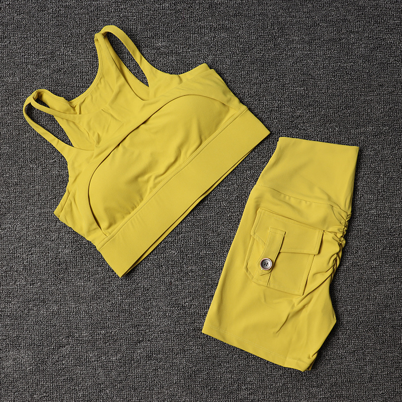 Fitness Shorts Yoga Sets Women - Sports Bra High Impact ulasan dan harga