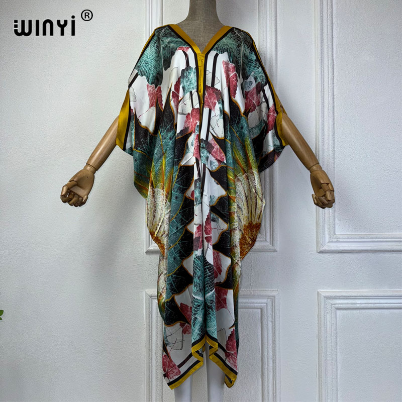 WINYI Summer african V-neck dr - Robe Silk Women ulasan dan harga