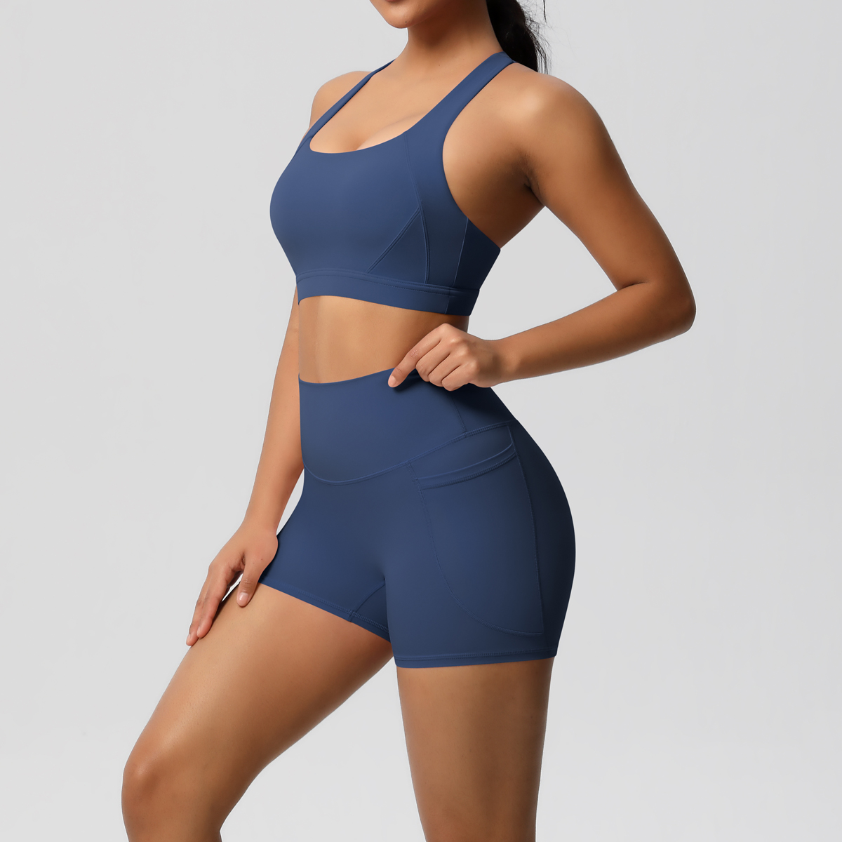 2PCS Sportswear With Pocketed  - Sports Bra High Impact ulasan dan harga